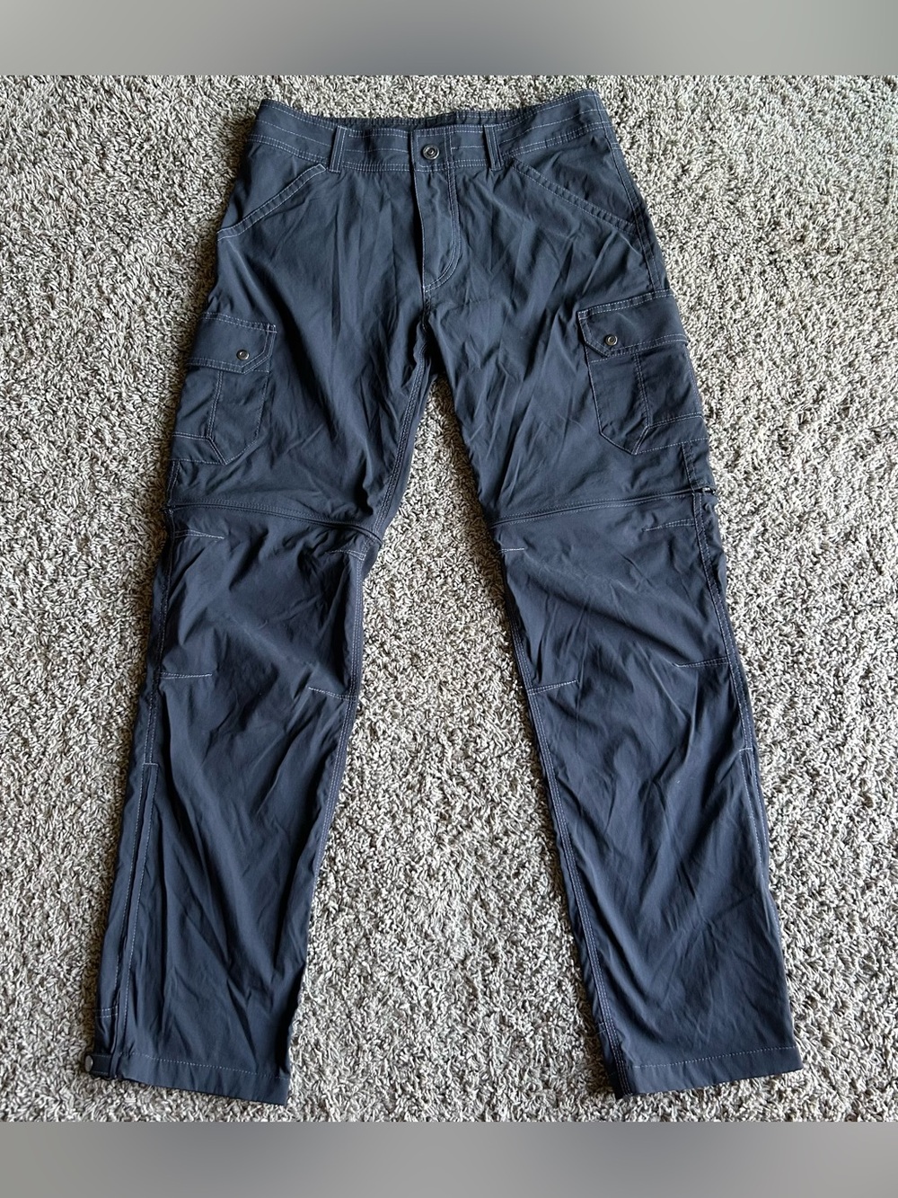 Kuhl Renegade Pants Mens 32x32 Black Stealth Convertible Cargo Hiking Outdoors